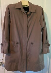 London Fog Women's 10 Reg Zip Out Lining Taupe Trench Coat/Jacket Hidden Buttons