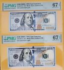 USA TWO $100 2009A CONSECUTIVE SERIAL,STAR NOTES ONE PMG HOLDER RARE HARD TO GET