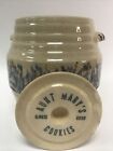 Vintage “Aunt Mary’s Always Good Cookies” Stoneware Glazed Jar Likely Red Wing