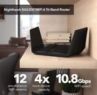 NETGEAR Nighthawk WiFi 6 Router (RAX200) 12-Stream Tri-Band 10.8 Gbps 50 Devices