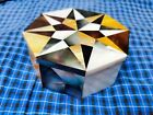 Unique Pattern Overlay Work Trinket Box Octagon White Marble Small Jewelry Box