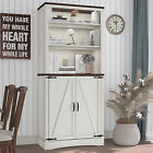 71in Farmhouse Tall Storage Cabinet, Kitchen Pantry Cabinet with 5 Shelves