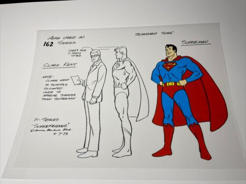 SUPERMAN animation Cel Print  Publicity Concept Art Cartoons SUPERFRIENDS F1
