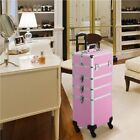 Professional Makeup Case 4 in 1 Rolling Cosmetic Train Case Box Lock Large Case