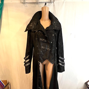 Punk Rave Scorpion Coat Long Jacket Black Gothic Steampunk Hooded Trench Large