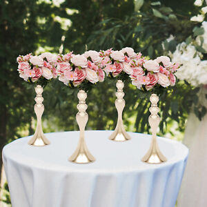 For Table Centerpieces Decoration 4PCS Gold Wedding Flower Stand Trumpet Vases
