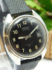 Vintage Seiko Military style 17 jewel automatic gents watch 7005 with black dial