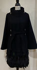 TOV LOS ANGELES Peacock & Ostrich Trim Feathered Wool Blend Coat Size Medium