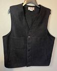 Vintage C.C. Filson Mackinaw Wool Vest USA 44 Style 20 Charcoal Gray jacket