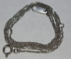 Solid platinum 1mm dainty singapore twisted chain necklace 1.25 grams - 15.5