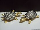 Turtles Brooch Set Vintage Retro Tortoise Scatter Pins 2 Gold Tone Silver Tone