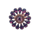 Coach Vintage Purple Daisy 13 Petals Flower Swarovski Crystals  Ring #6 RARE