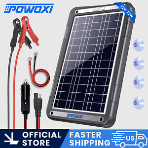 POWOXI NEW Upgraded MPPT 12W Solar Battery Trickle Charger for 12 Volt Car RV