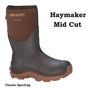 Dryshod Size 9 Haymaker Women's Mid Brown Hard Working Farm Boot HAY-WM-BR
