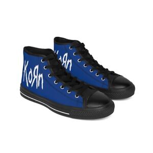 Korn Blue Background I White Font I Band Shoes I Mens Classic Sneakers