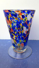 1 Source Inc Signature Hand Blown 6inch  Multi-Color Glass Vase Blue Orange