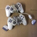 LOT OF 2 Sony PlayStation 2 PS2 DualShock 2 Controller White OEM B223