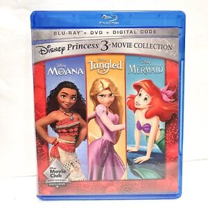 Disney Princess 3-Movie Collection (Blu-ray + DVD) Moana Tangled Mermaid