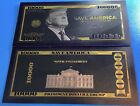 Black Gold Foil Banknote Donald Trump $10000 Dollar Bill Save America US Seller