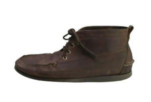 LL Bean Ranger Men's Brown Leather Handsewn Moccasin Ankle Boots Size 12 D