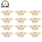 12pcs Gold Plated 8pin Ceramic Tube Socket for 5B254 C3G 7N7 EF22 Chassis Mount