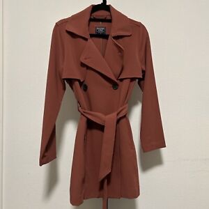 Abercrombie & Fitch Cottage Red Trench Coat Size Small
