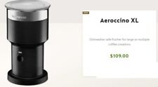 BNIB Nespresso Aeroccino XL Milk Frother MSRP $109 13.5 Oz / 400 ml Capacity NEW