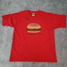 Vtg 80s Kirby's Korner Best Hamburgers In Texas Shirt XL Red Sequin Kitty Keller