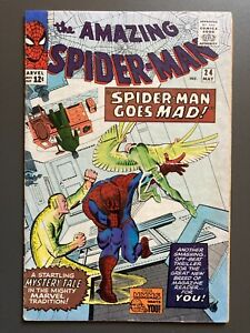 Amazing Spider-Man #24 1965;  Spiderman Goes Mad!     VG+  4.5