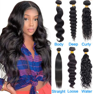 10A Human Hair Bundles Remy Virgin Hair Extensions Straight / Body / Water Curly