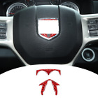 Interior Steering Wheel Center Cover Trim for Dodge Ram 1500 2010-15 Red Carbon (For: Ram)