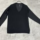 magaschoni cashmere Sweater  Womens Medium Black V Neck Oversized Silk Top