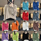 Women's Hooded Cardigan Loose Casual Cashmere Sweater Zip Up Tops Coat Jacket