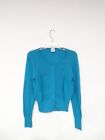 CAbi Womens Darby Cardigan Size Small Turquoise Ribbed Knit Scoop Neck Top 3169