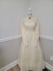 Vintage Cotton Ivory Wedding Dress Era Civil War/Prarie/Victorian Style