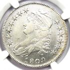 1809 Capped Bust Half Dollar 50C - Certified NGC AU Details - Rare Date Coin!