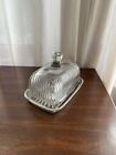 Vintage Glass Butter Dish 2 Piece Set. Butter Dish And Butter Dish Cover Antique