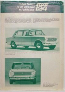 1966-1974 Fiat 124 Green Tone Sales Sheet - Italian Text