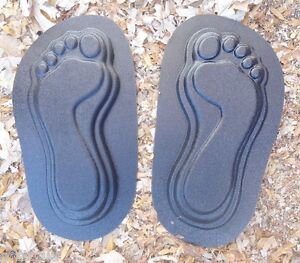 Feet footprint molds plaster cement garden bare feet mould each 12