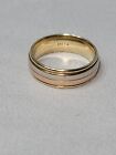 Frederick Goldman Men’s Tri Color 14K Gold Wedding Band Ring Size 8.75 8.90g