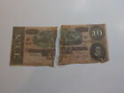 Civil War Confederate 1864 10 Dollar Bill Richmond Virginia Paper Money Currency