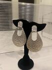 Vintage Modernist Abstract Silver Large Earrings Jewelry. Beautiful!