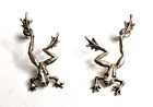 Vintage Sterling Silver Tree Frog Earrings Studs Very Detailed 1 3/8