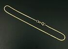 Estate Solid 14K Yellow Gold Thin Cobra Link Chain Bracelet .7mm, 7 1/2