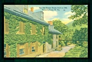 Postcard The Old Harper House built in 1780 Harpers Ferry West Virginia. F2