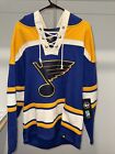 St Louis Blues NHL Men's '47 Brand Lacer Hooded Jersey Sweater Large MSRP 135$