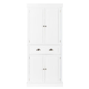 White Single Drawer Double Door Storage Cabinet.