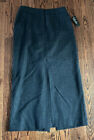 Rafaella 100% Wool Long Straight Dark Charcoal Heather Gray Skirt Size 6 NWT NEW