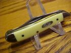 Awesome CASE XX 2 Blade Yellow Delrin Handle Peanut Pocket Knife w/ Box No. 3220