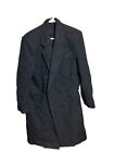 Men's Wool Overcoat Size 40 Vintage Falcone Black Gray Made in USA Coat~ P3